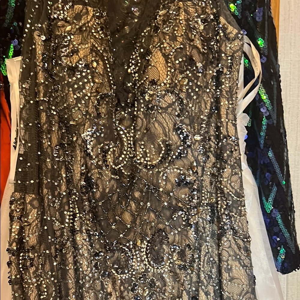 Elegant Black Beaded Dress